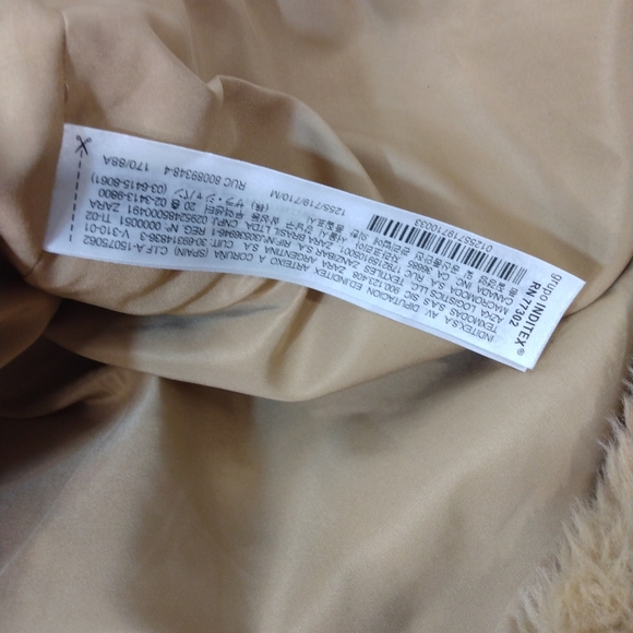 ZARA beige fleece coat size Medium - Picture 15 of 16
